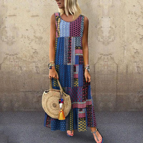 Claudette - Zomerse etnische casual jurk - Azora
